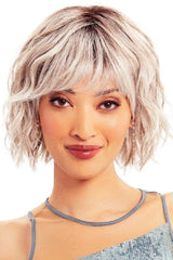 56-60-r8 lightest grey blend with medium brown roots