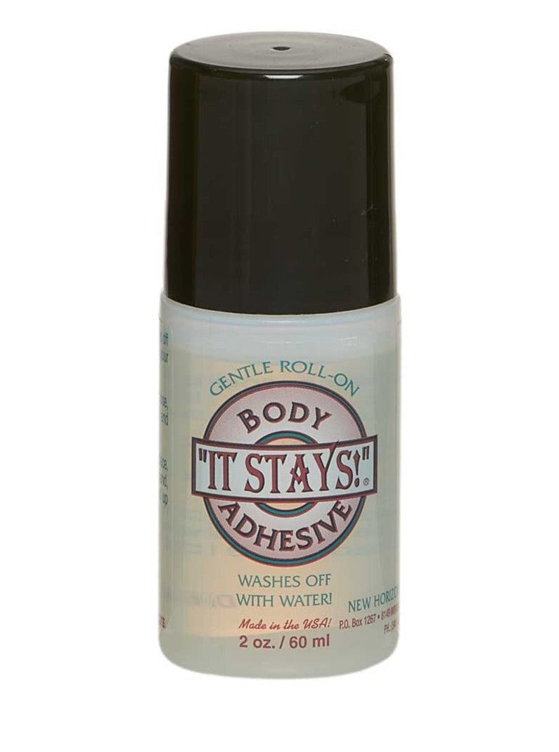 It Stays! Body Adhesive Roll-On, 2 Oz - Clear, Non-Sticky Adhesive For Prosthetics & More