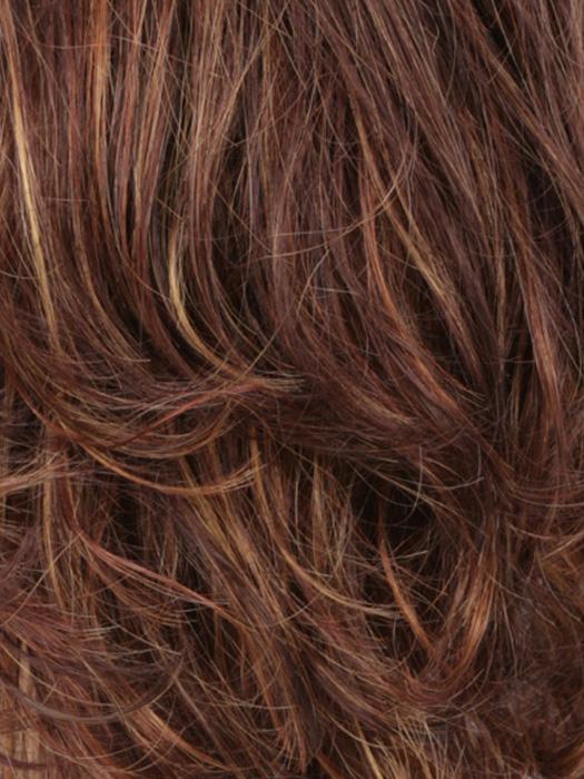 r32-33-40f dark brown auburn w med golden blonde frost