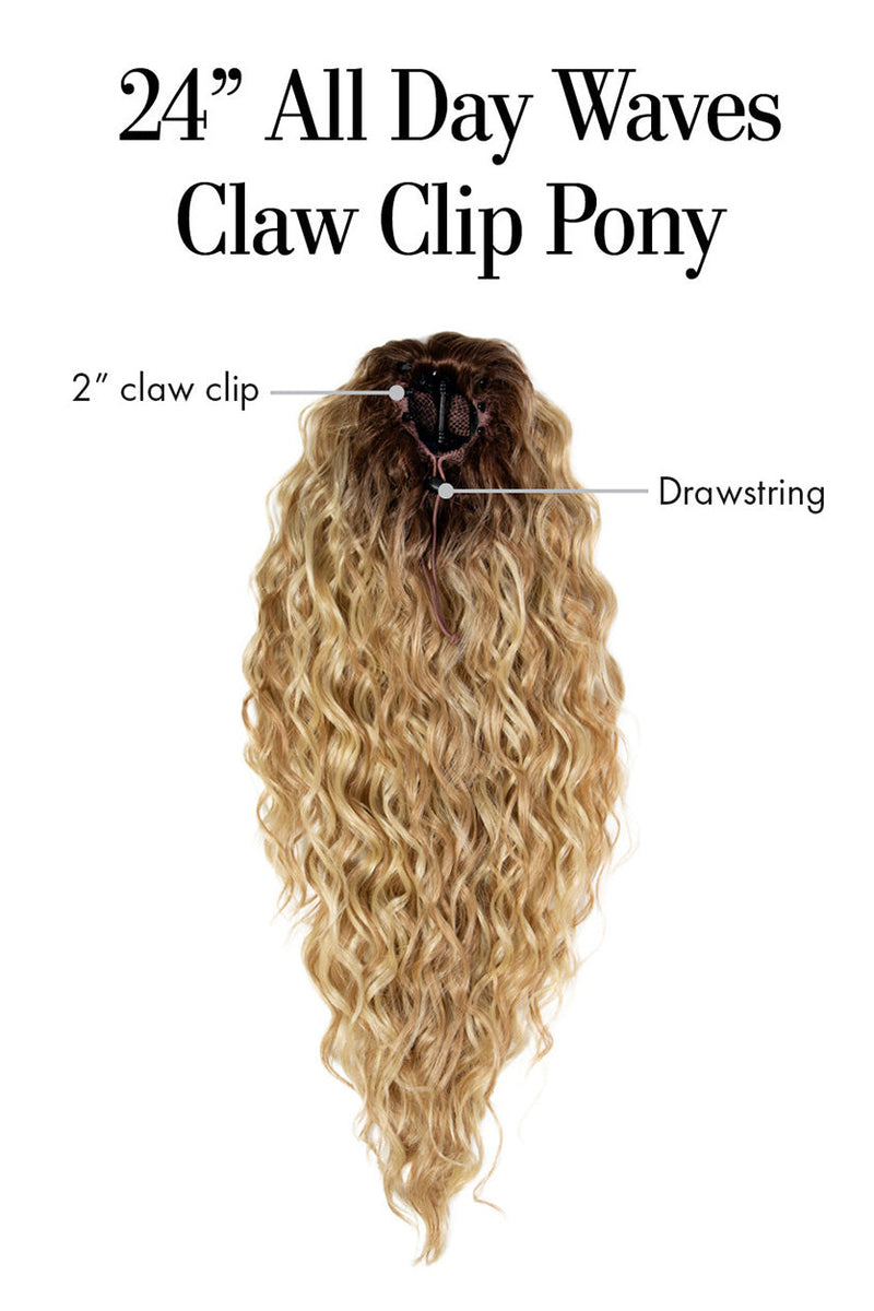 24″ All Day Waves Claw Clip Pony