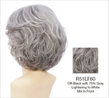 r51lf60 off black 75% grey lightening to gold blonde mix at front