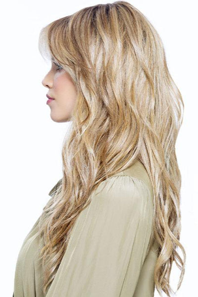 California Beach Waves By Tressallure Heat Synthetic Wig Heat Friendly Synthetic Hair 613 1001 r18 Vanilla Blonde Platinum White Blend Rooted Ash